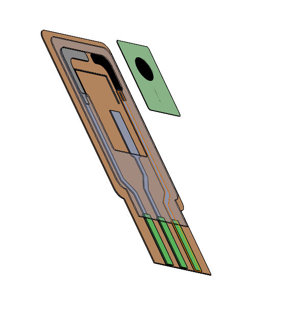 Functional sample SMD foil sensor peripheral layout for biosensor